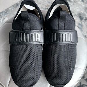 Puma Black Mesh Slip-On Shoes